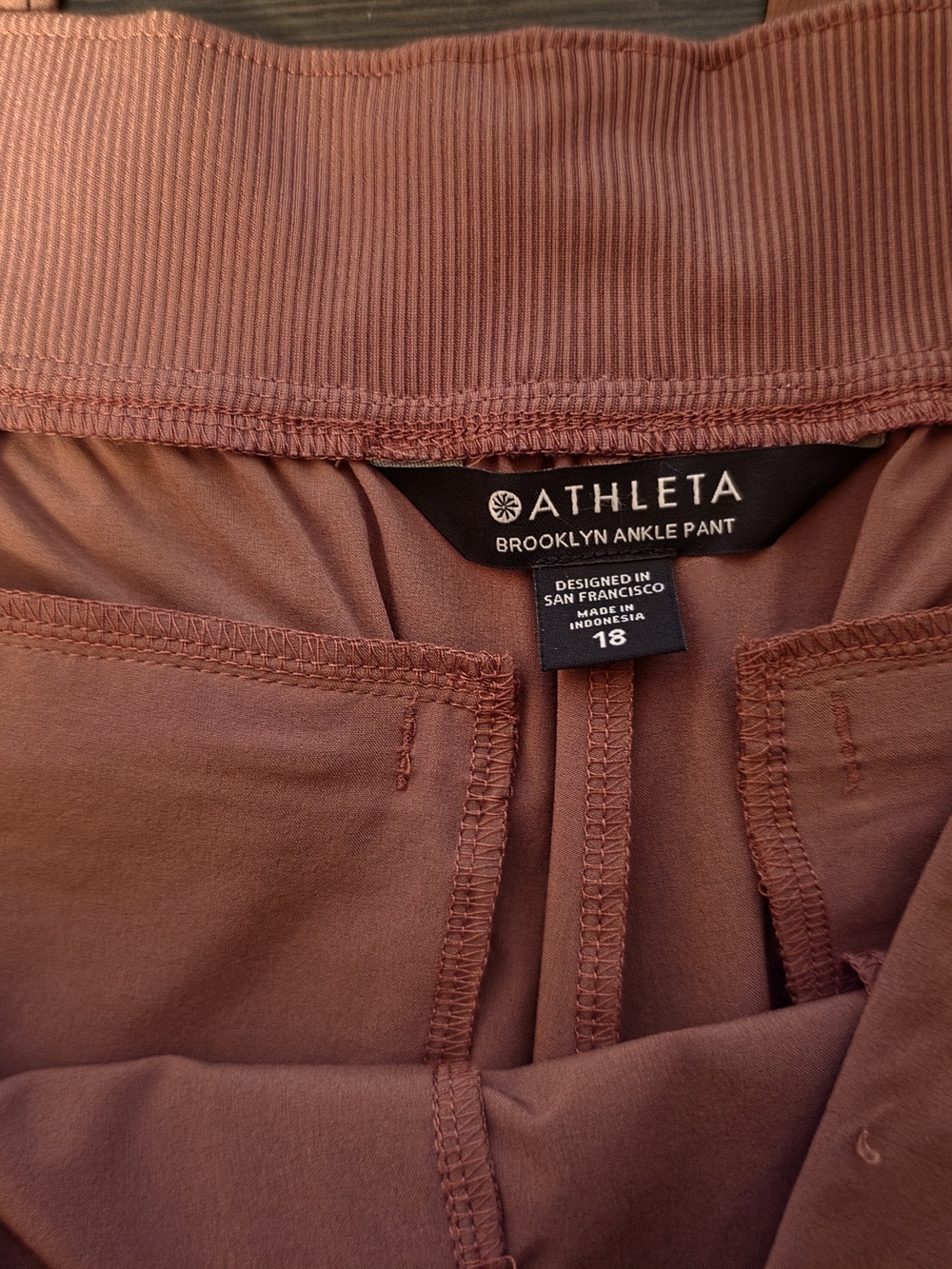Athleta Rust Brown Wide-Leg Jumpsuit Pants - Picture 2 of 3